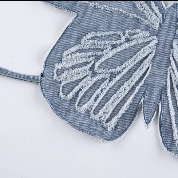 NWT SUMMER BUTTERFLY CROP TOP S: SMALL-MEDIUM - Picture 10 of 13